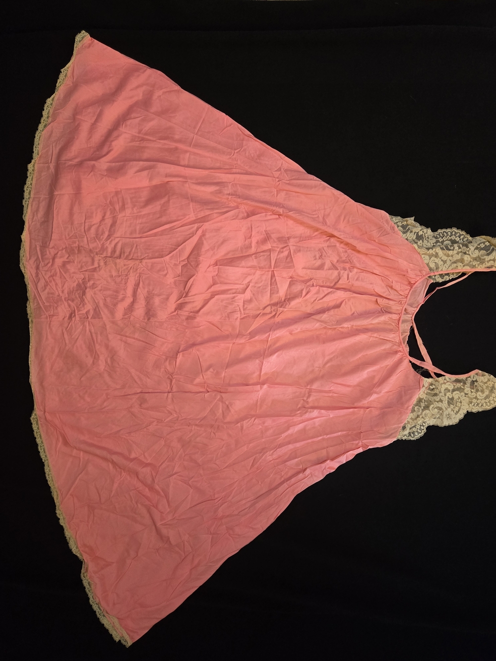 Delicate Lace-Trim Pink Chemise